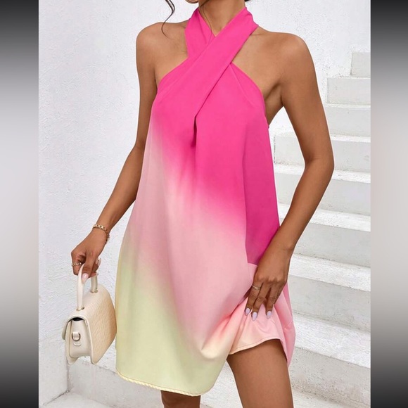 green halter backless dress Glitter Mermaid Halter Ruffles Backless Evening Dress